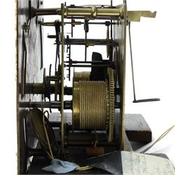 18th century longcase clock eight day movement with  an earlier brass dial and 30 hour chapter ring by William Clark, York with bell strike 28cm 