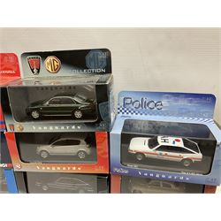 Lledo and Vanguard 1:43 scale die-cast models including Land Rover, Vauxhall, MG, Police and others, all boxed (21)