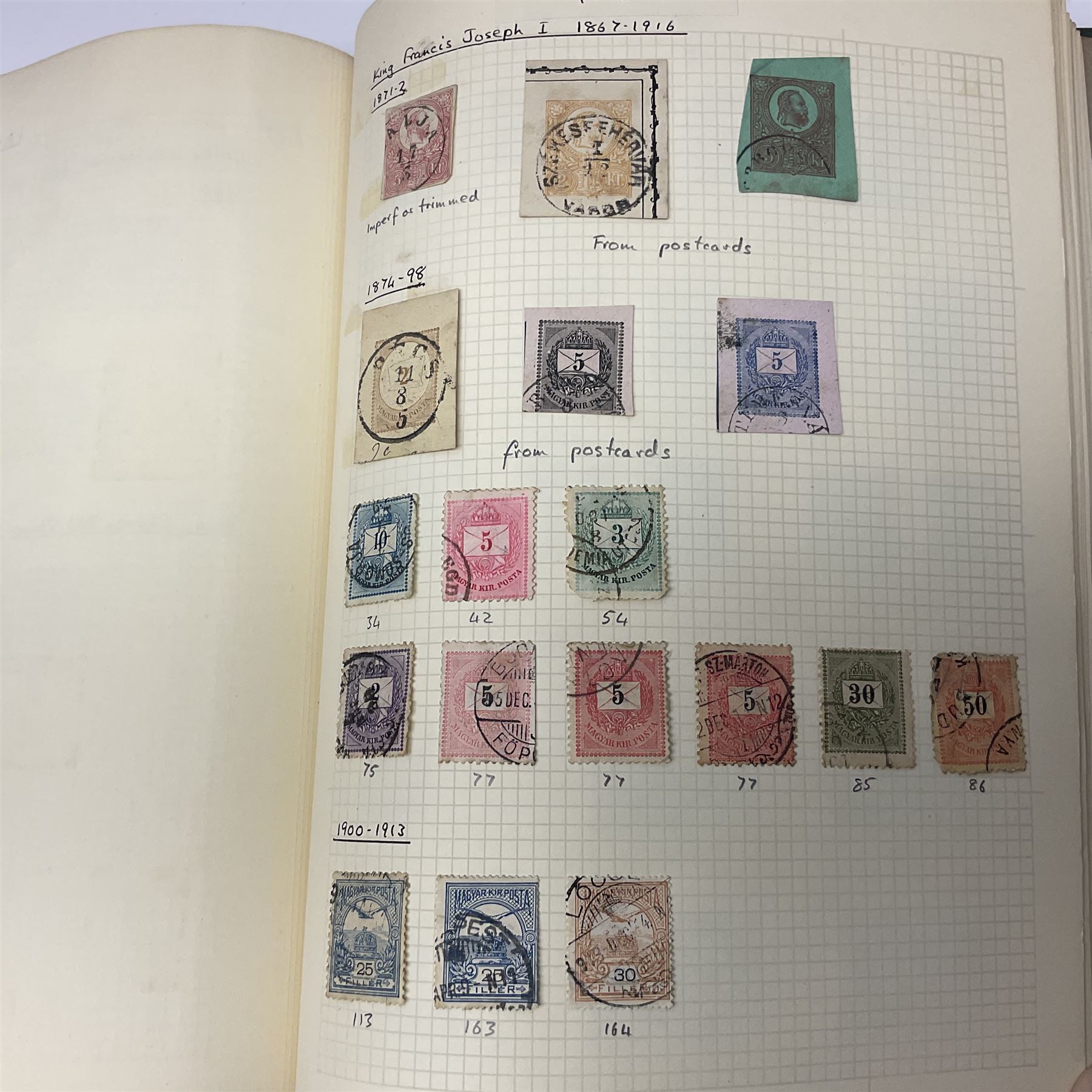 World stamps including Andorra, Austria with 1858 and later issues, Belgium with imperfs and later, Belgium, Cuba, Czechoslovakia, Denmark, Ireland, France, Germany with Hamburg, Lubeck, Oldenburg, Saxony etc, Greece, Hungary, the Netherlands, Spain etc, housed in two albums 