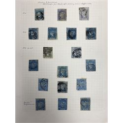 Australia New South Wales stamps, including 1850-4 various imperf issues, 1854-6 including five pence, six pence, one shilling etc, 1856-60 registered letter stamps, 1861-88 five shillings etc, housed on pages