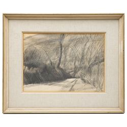 Peter Godfrey Coker RA (British 1926-2004): 'Near Cranham Hill' - Gloucestershire, graphite pencil drawing signed, titled on Thackeray Gallery label verso 26.5cm x 37cm
