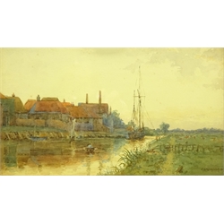  Curtius Duassut (British c.1865-1935): River Landscape, watercolour signed and dated '89, 17cm x 29cm  