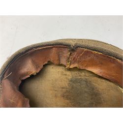 WW1 British Army stiff trench cap with Tank Corps cap badge