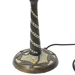 Tiffany style table lamp, with all-over dragonfly decoration, including shade H56cm