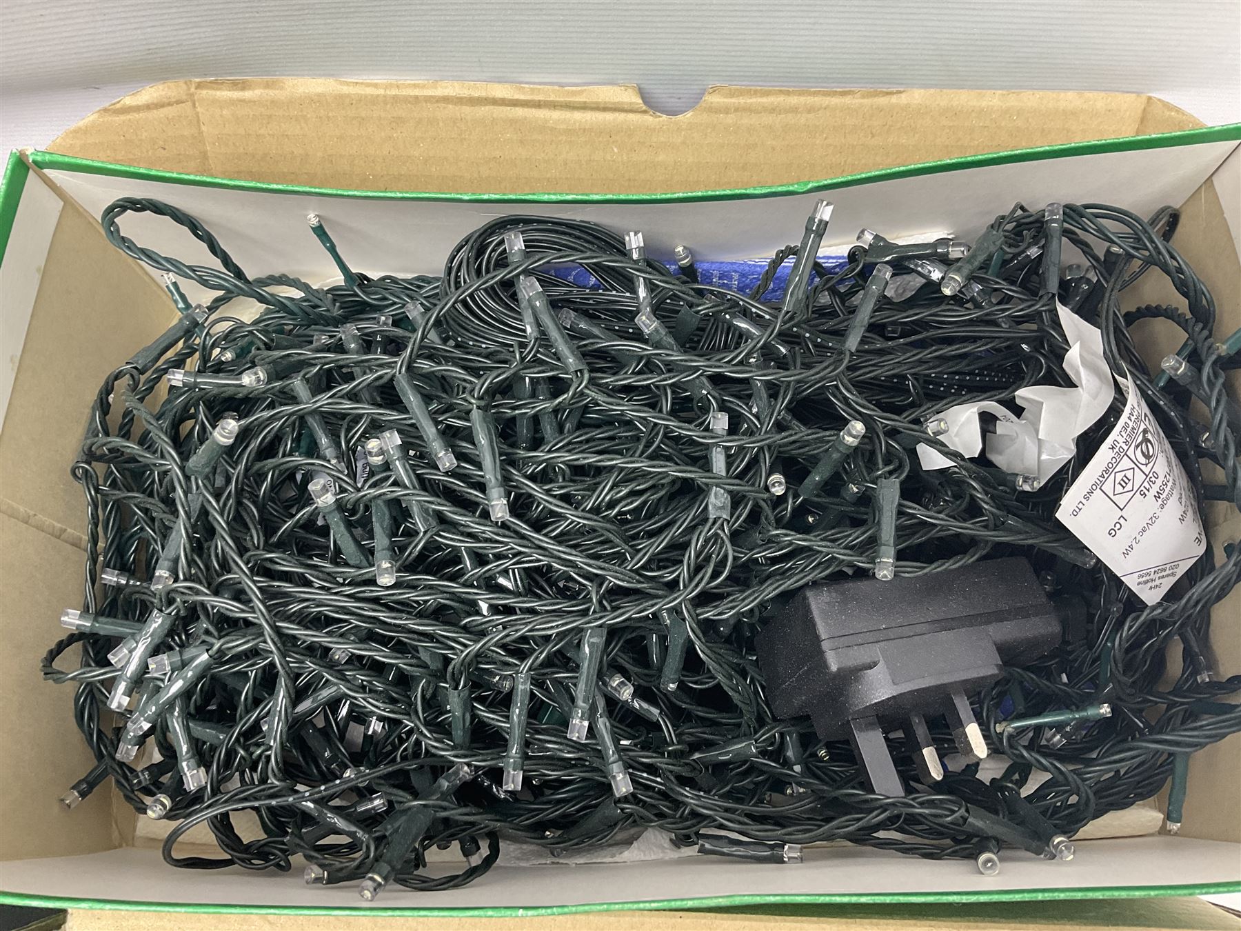 German Bleikristall decanter, set of six Stuart Crystal glasses, a Dartington Crystal decanter, christmas lights and a collection of pewter tankards, etc 