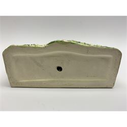 Leeds Pottery pastille burner modelled as two terrace cottages, with impressed mark beneath, H12cm L19cm