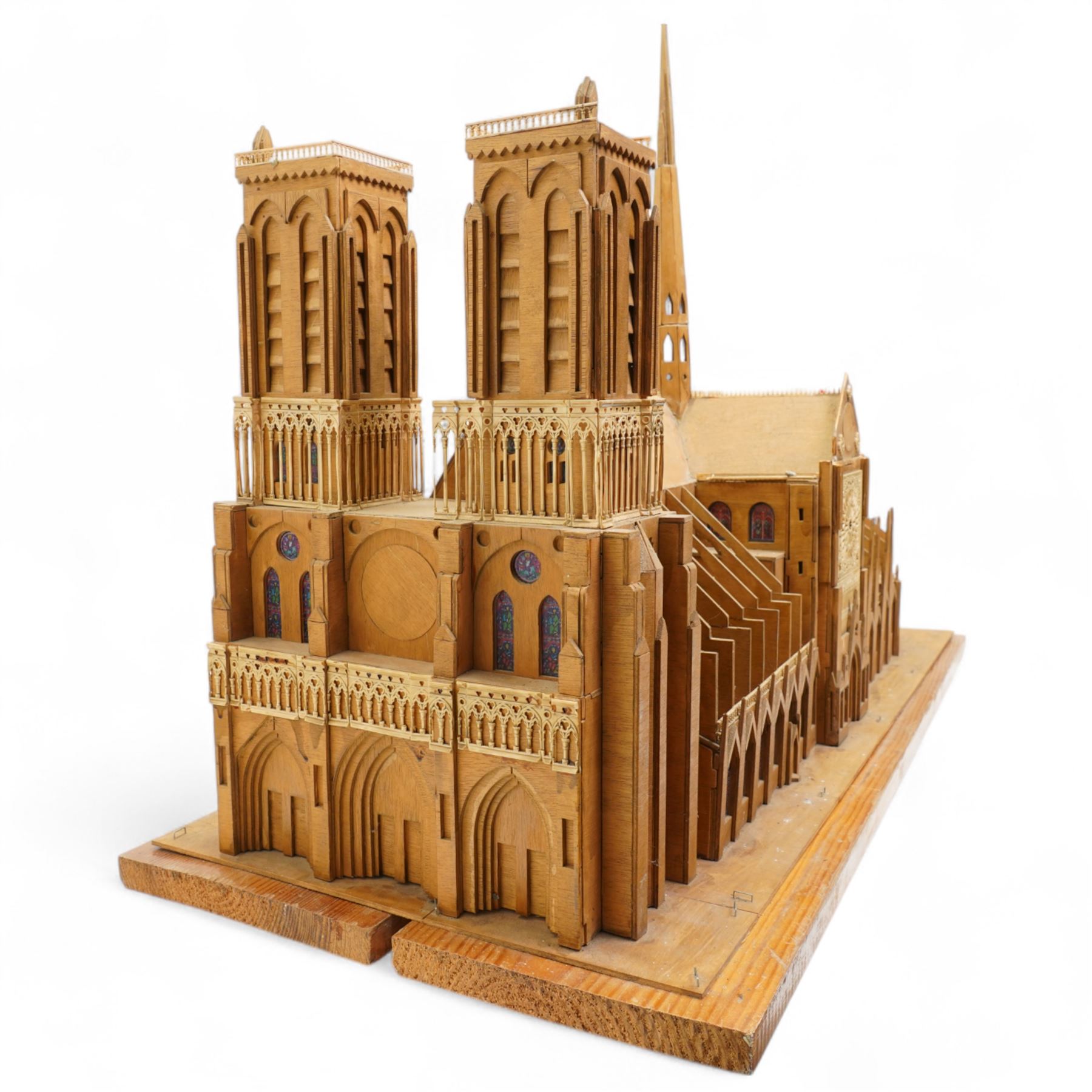 Scale built model of Notre dame cathedral 65cm x 89cm