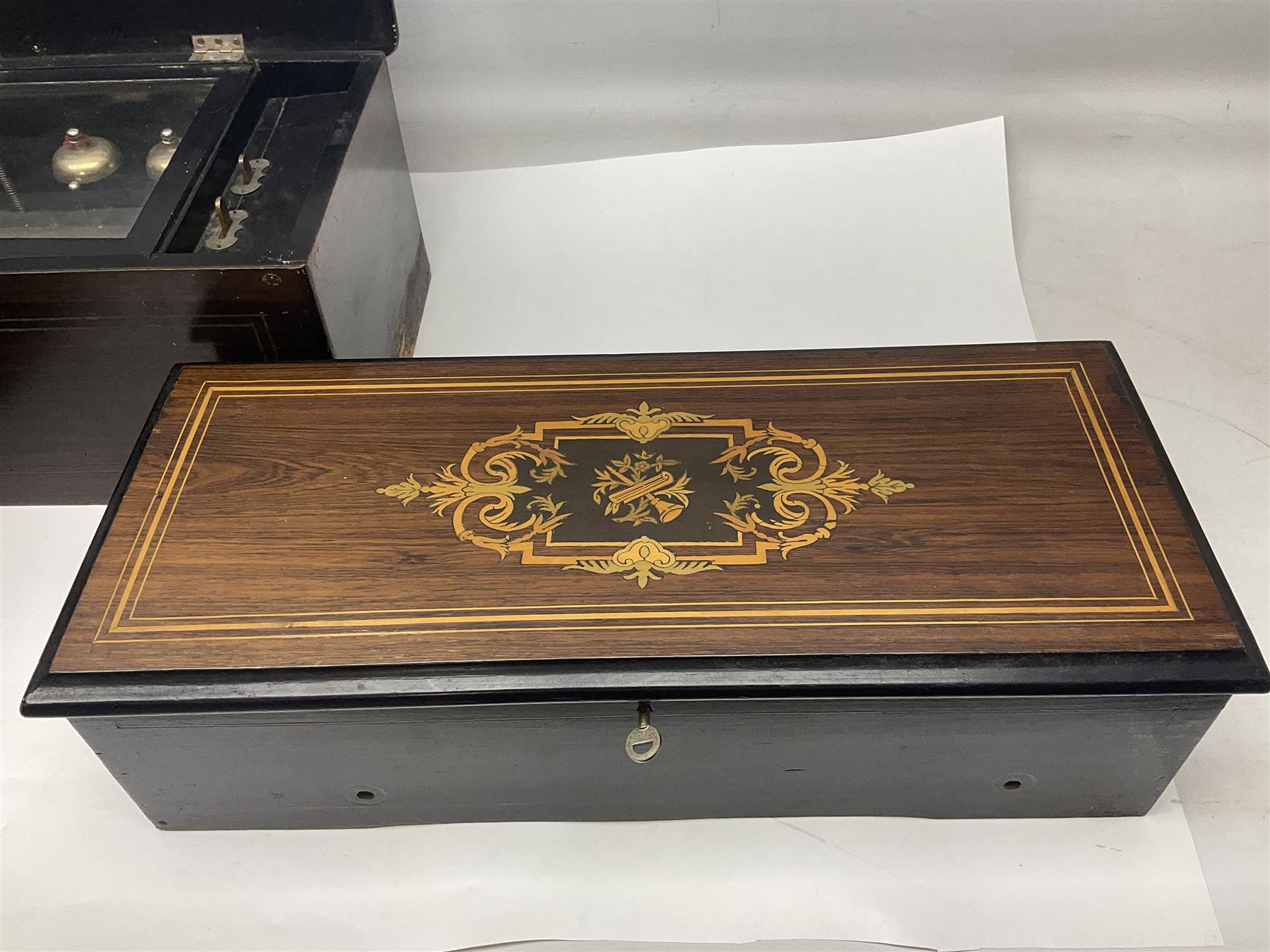 Swiss - Three 19th-century cylinder music boxes suitable for spares or repair.