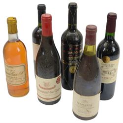 Mixed red wine; including  Baron Philippe de Rothschild 1984 Mouton-cadet, Henry Fessy, 2010 Crus De Beaujolais, Reserve des Tuguets, 2010 Madiran, etc various contents and proof (12)