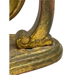 Giltwood dressing table mirror, shaped moulded frame, H46cm