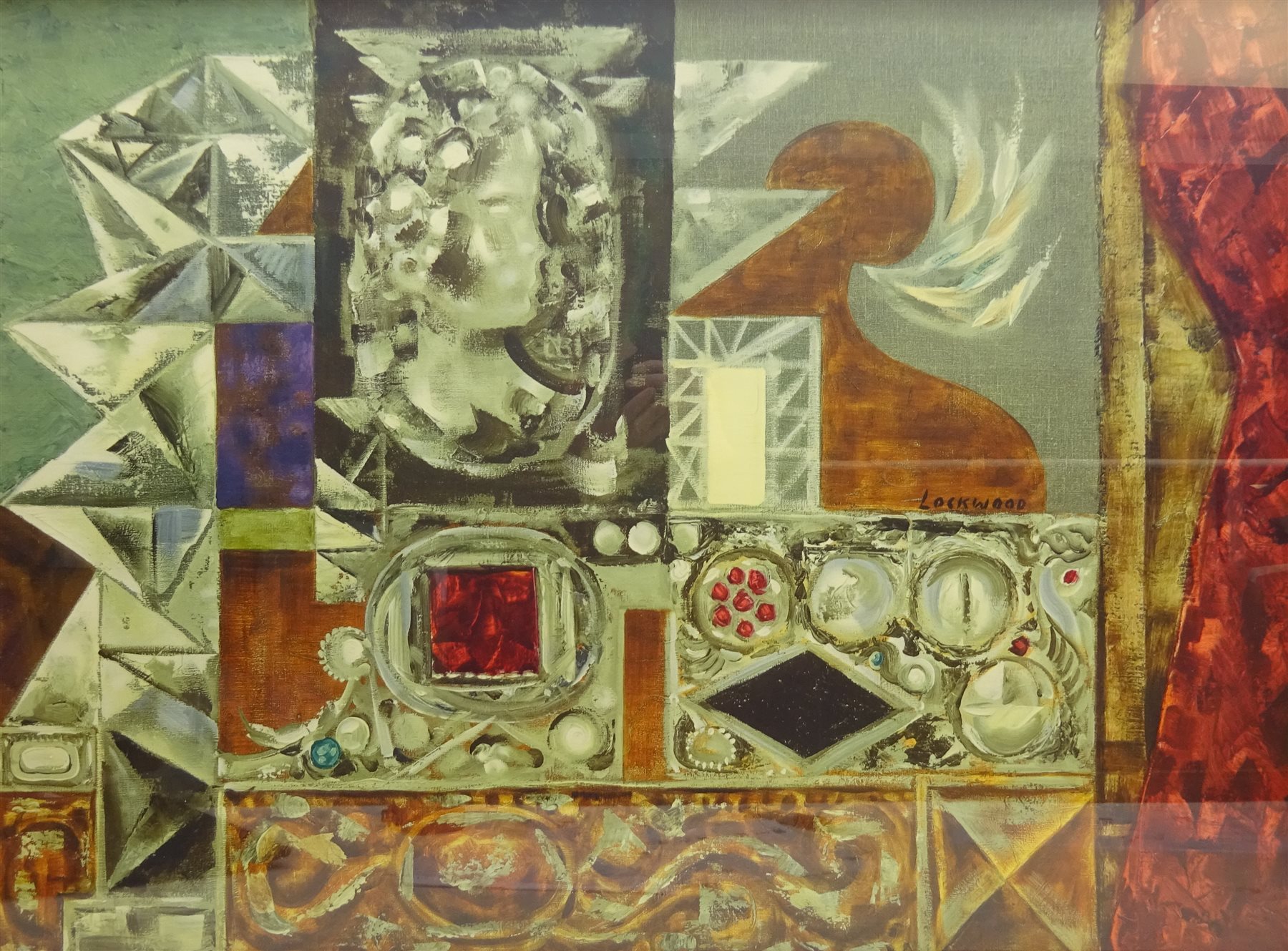 RTV on 21/10/2020 After John Ward Lockwood (American 1894-1963): Abstract Interior, colour print 56cm x 75cm