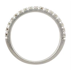Platinum round brilliant cut diamond half eternity ring, hallmarked