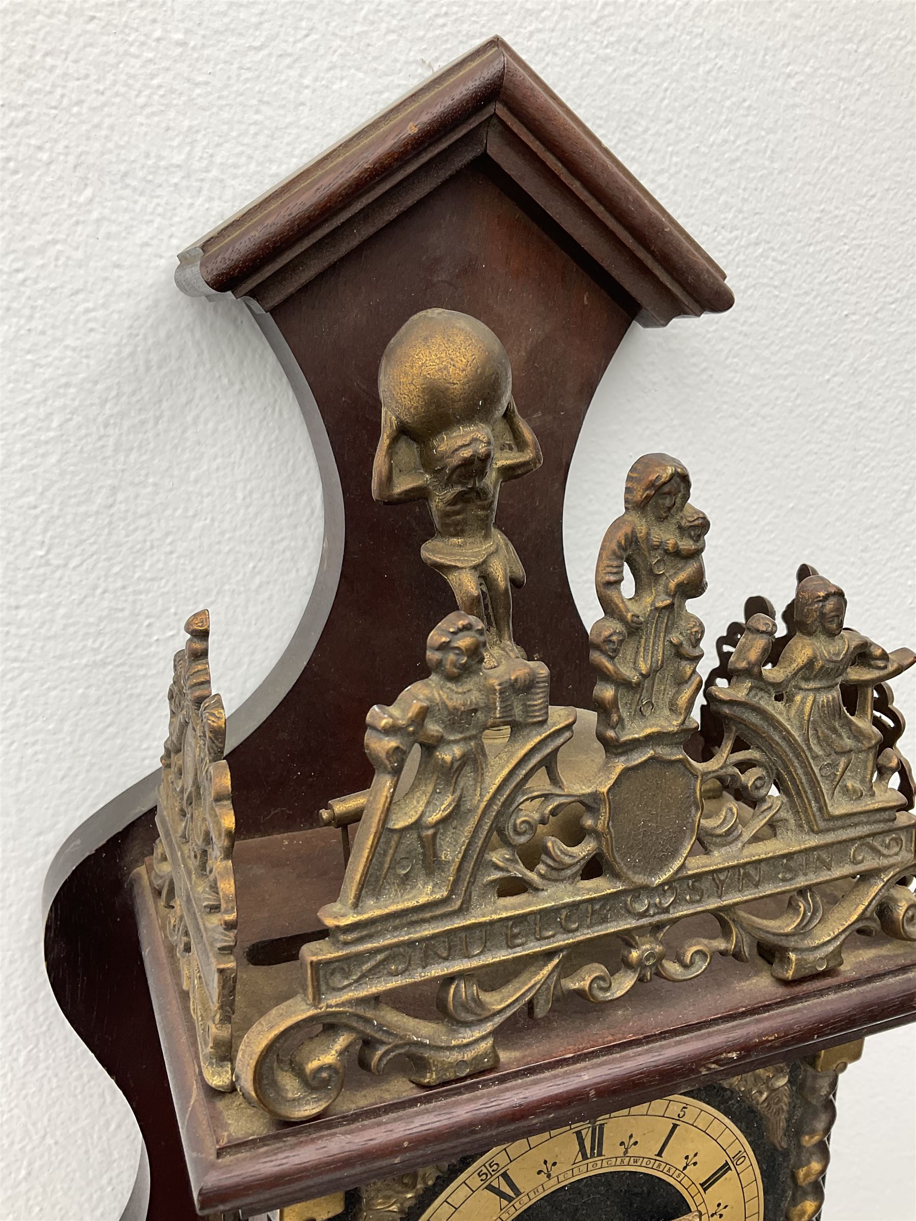 20th century Dutch style Zaanse Zaandam wall clock with a German eight