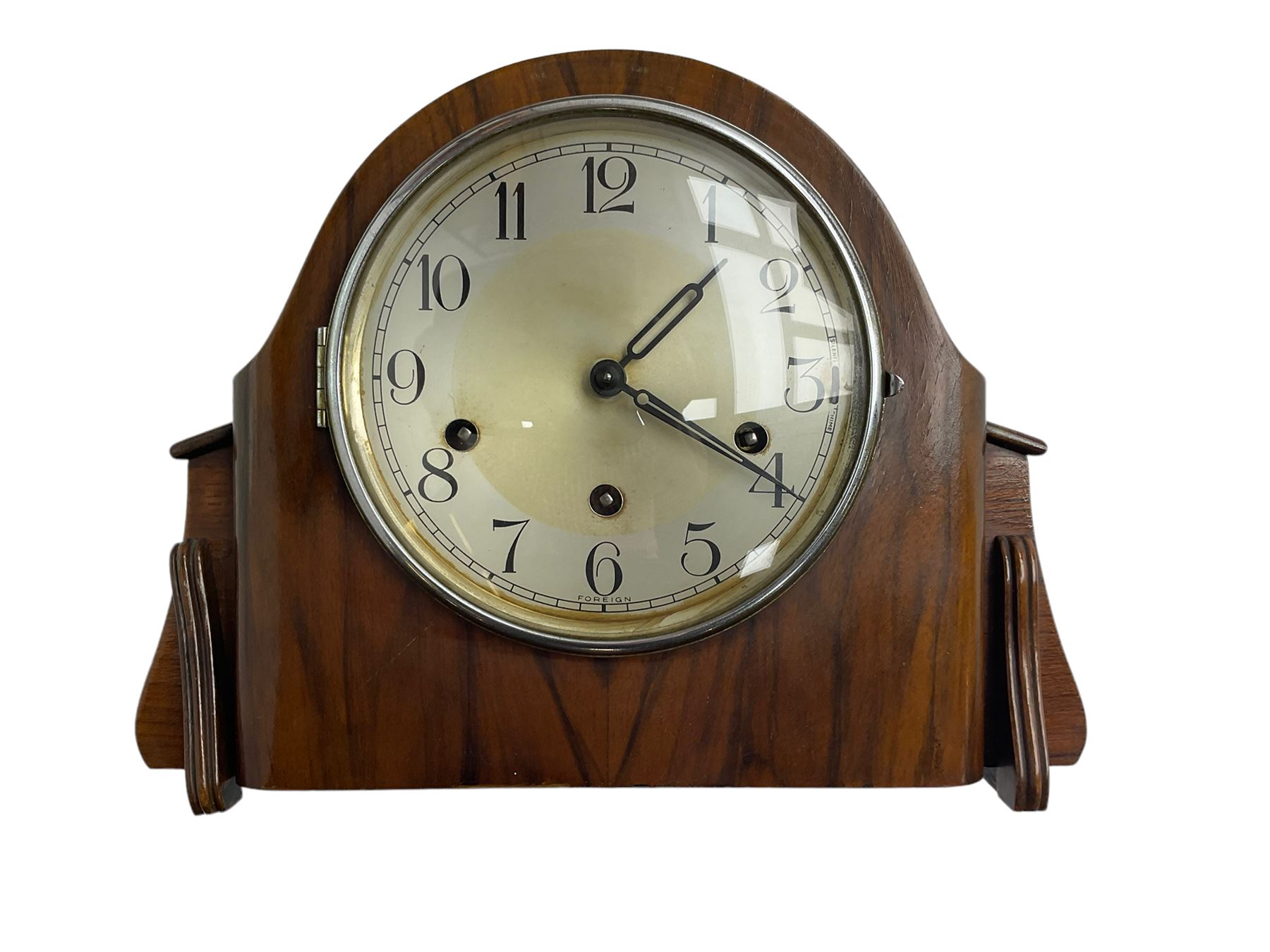 Three mantle clocks including a Westminster chiming clock, slate cased
