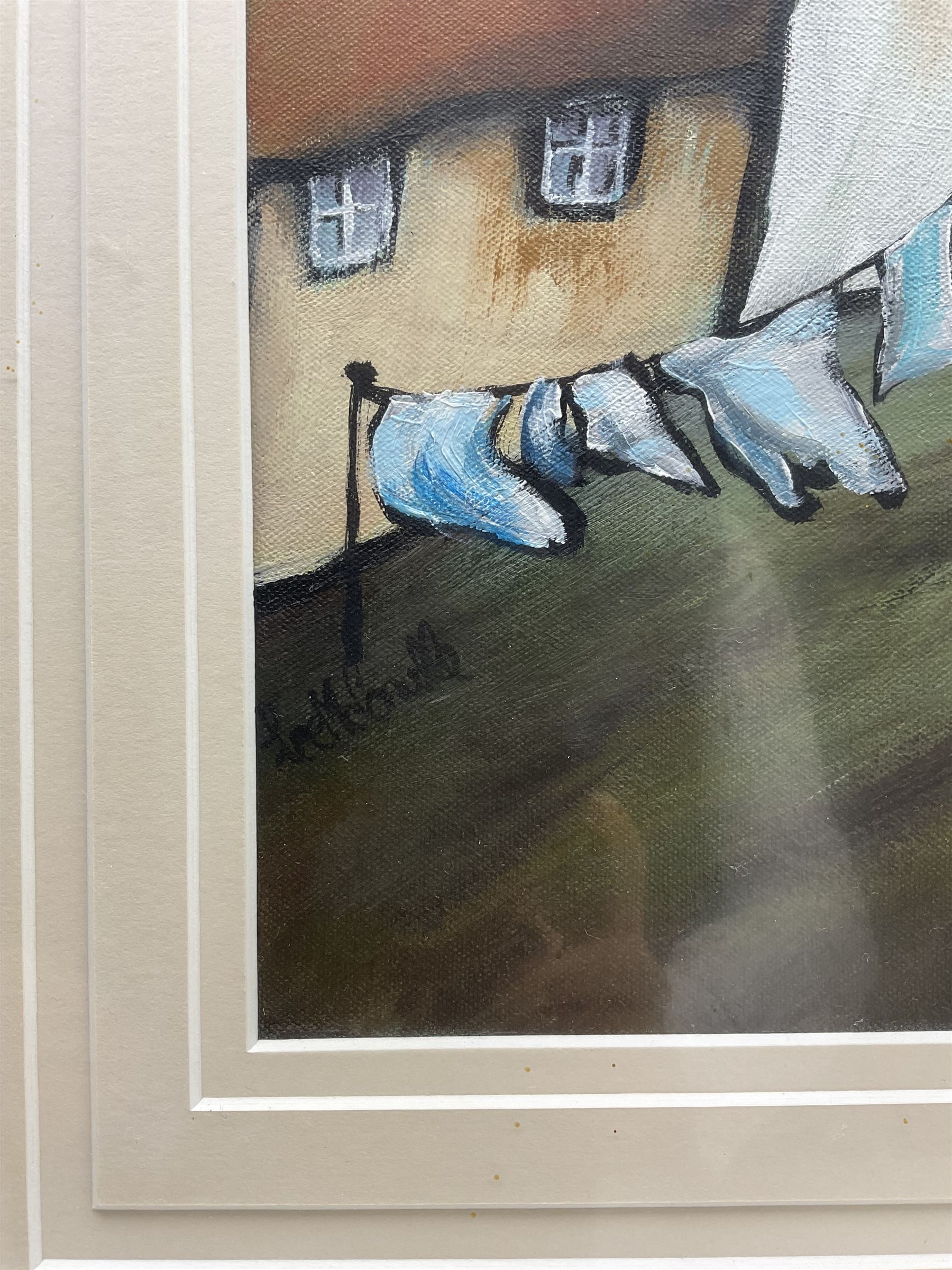 Lee McConville (British 1954-): 'Blue Monday', acrylic on canvas signed, titled verso 48cm x 38cm 