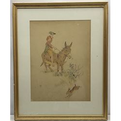 After Edward Algernon Stuart Douglas (British 1850-1920): Donkey Ride, colour lithograph 56cm x 42cm