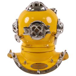 Reproduction miniature yellow divers helmet as Made by Siebe Gorman and Co, Submarine Engi...