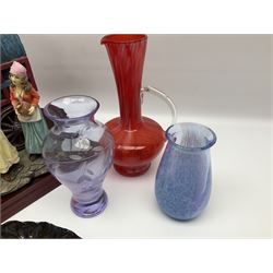 Caithness vase, together with another glass vase, and other collectables 
