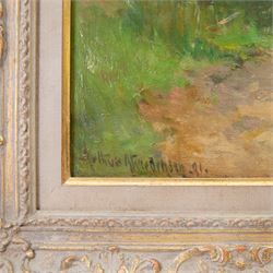 Arthur A Friedenson (Staithes Group 1872-1955): 'Artist's Followers', oil on canvas signed and dated '91, 55cm x 40cm 
Provenance: sold Christie's 11th October 1991 Lot 7 for £2,800. 
Notes: an unusual, early work by Friedenson, painted when the artist was only 19; he first exhibited at the Royal Academy at the precocious young age of 17.