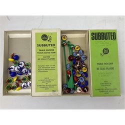 Subbuteo - seven 1970s boxed teams comprising Belgium; West Ham; Liverpool; Blackburn Rovers 2nd strip; Blackpool; Wolves and Manchester City; together with Track Suited team; boxed without inner packaging; and various unboxed teams including Brazil (?), FC Subbuteo, Liverpool 2nd strip and Crystal Palace