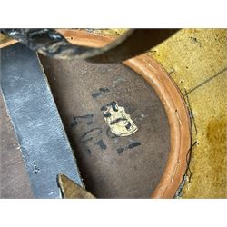 WW1 French Ecole Speciale Militaire Saint-Cyr shako with metallic tricolor cockade and scarlet pompom c1914