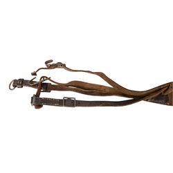 WWII German Army Heer black leather Y straps circa 1940.