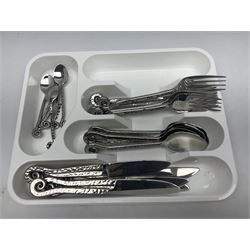 Artisan 24 piece stainless steel cutlery set in the Hammered Shell pattern