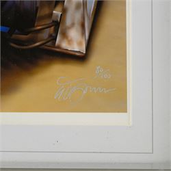 Five framed Cards Inc Star Wars Revenge of the Sith prints, comprising Mace Windu, Yoda, C-3PO, Darth Vader and R2-D2, the R2-D2 example signed by actor Kenny Baker, together with a collection of six smaller limited edition Star Wars art prints, largest H39cm (11)