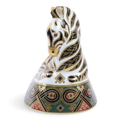 Royal Crown Derby Zebra paperweight, with gold stopper, H14cm