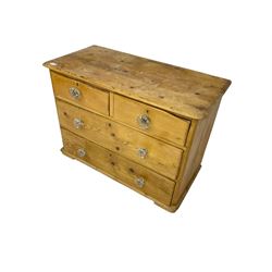 Victorian pine chest, fitted with two short and two long drawers