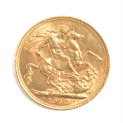 King George V 1913 gold full sovereign coin