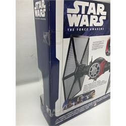 Star Wars - The Force Awakens First Order Special Forces TIE Fighter; The Black Series Centrepiece of Luke Skywalker; Revenge of the Sith Battle Pack Treachery on Saleucami; Titanium Series Die-Cast Clone Trooper; and two other pairs of figures; all boxed (6)