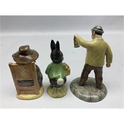 Nine Beswick Beatrix Potter figures, comprising Miss Ribby, And this pig had none, Little Black Rabbit, Farmer Potatoes, Mrs Tiggy Winkle, Tommy Brock, Jemima and her Ducklings, Samuel Whiskers and Hunka Munka, together with Royal Albert figures Lady Mouse does a curtsy (10)  