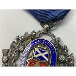 Silver and enamel medal for the Caledonian society of Scarborough  