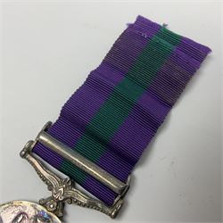 George V General Service Medal with Iraq clasp awarded to 59553 Pte. S. Appleton E. York. R.; with ribbon