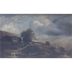 English School (19th/20th century): Rocky Stream, oil on canvas unsigned 25cm x 39cm