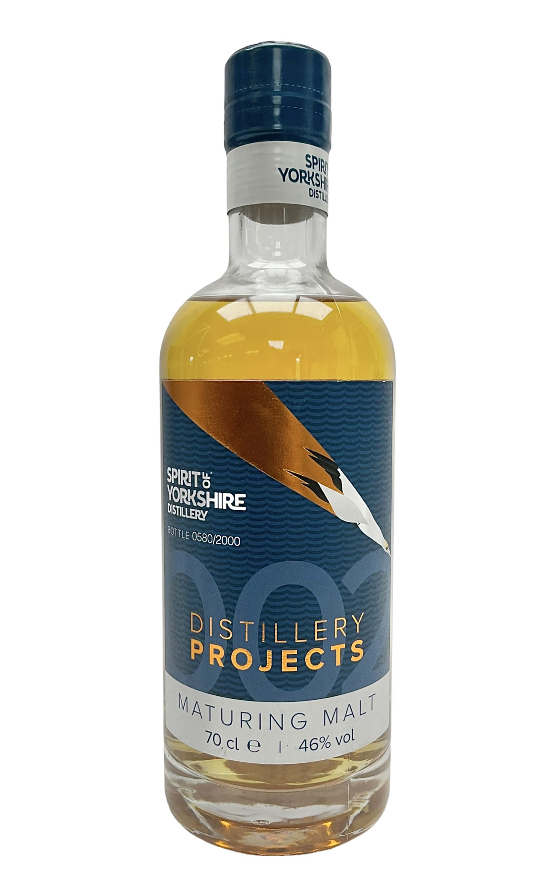 Spirit of Yorkshire Distillery, distillery projects maturing malt, project number 2, limited edition 580/2000, 70cl, 46% vol