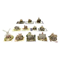 Twelve Lilliput Lane cottages from the British and English collections, to include Chiltern Mill, Hopcroft Cottage, and Bobby Blue, all boxed with deeds