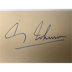 Amy Johnson (1903-1941) English Pioneer Aviatrix - signature on clipped album page; with CoA and photocopied image of 'Jason 1'; 6.5 x 8.5cm