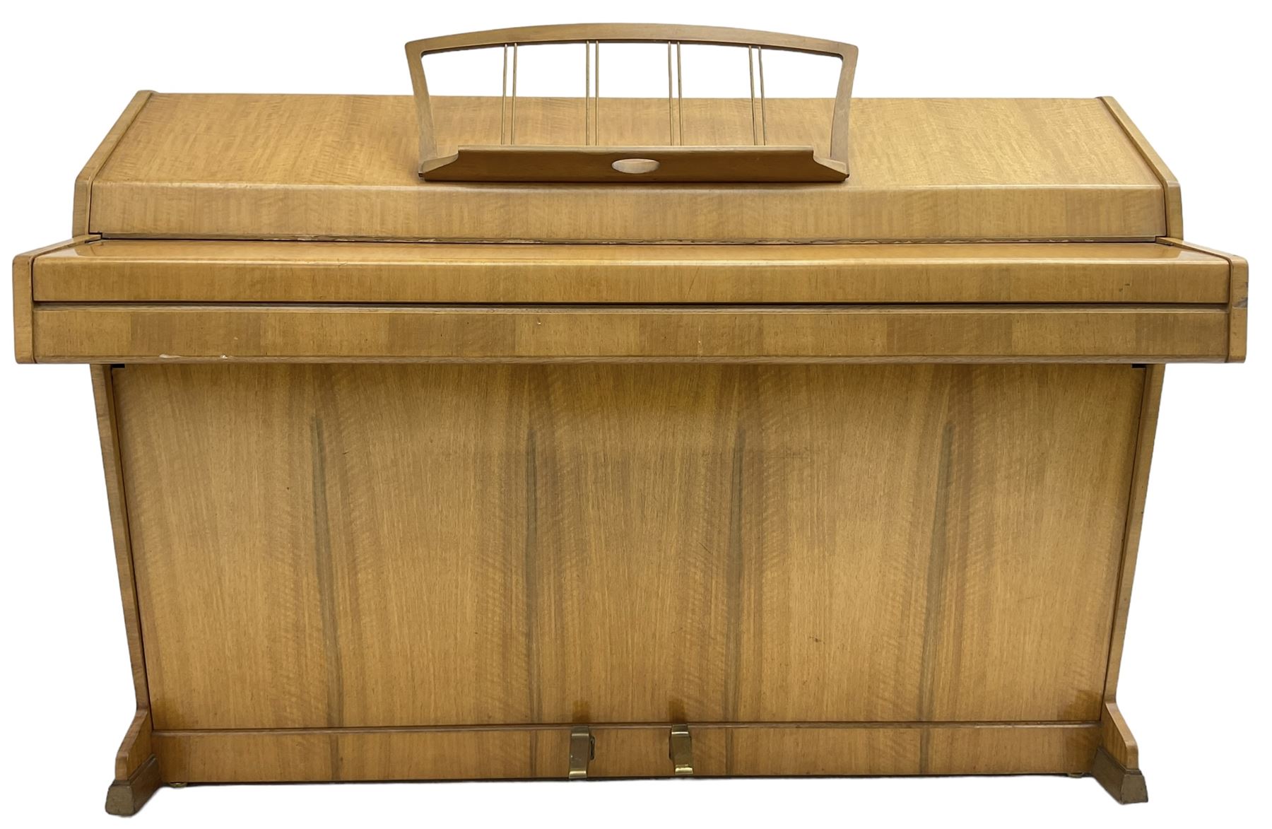 Evestaff - 'Minipiano' mid-20th century walnut cased piano, iron framed and overstrung movment