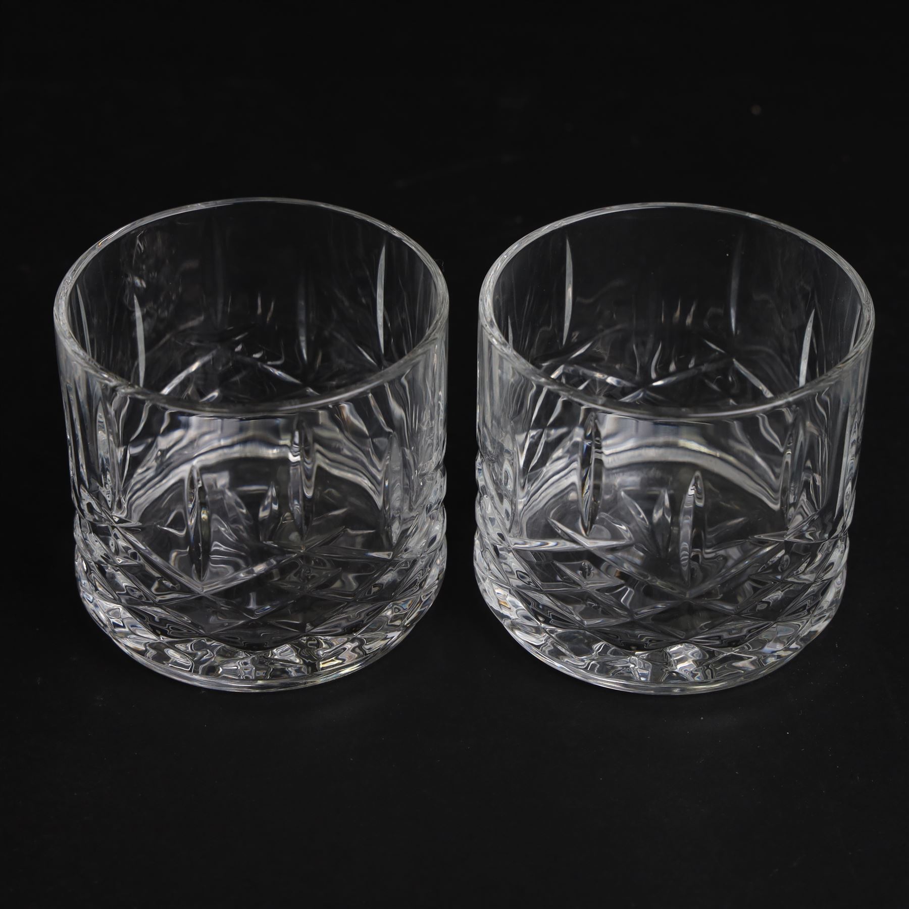 Waterford Marquis stacking decanter and tumbler set, together with Waterford candle stick 