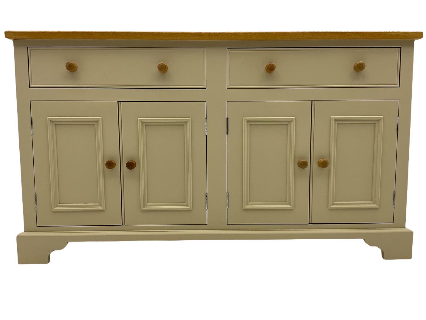 Neptune Furniture - Chichester oak and cream painted sideboard, two drawers over two double cupboards, bracket feet