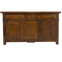 Antix French oak sideboard, fitted with three drawers and cupboards