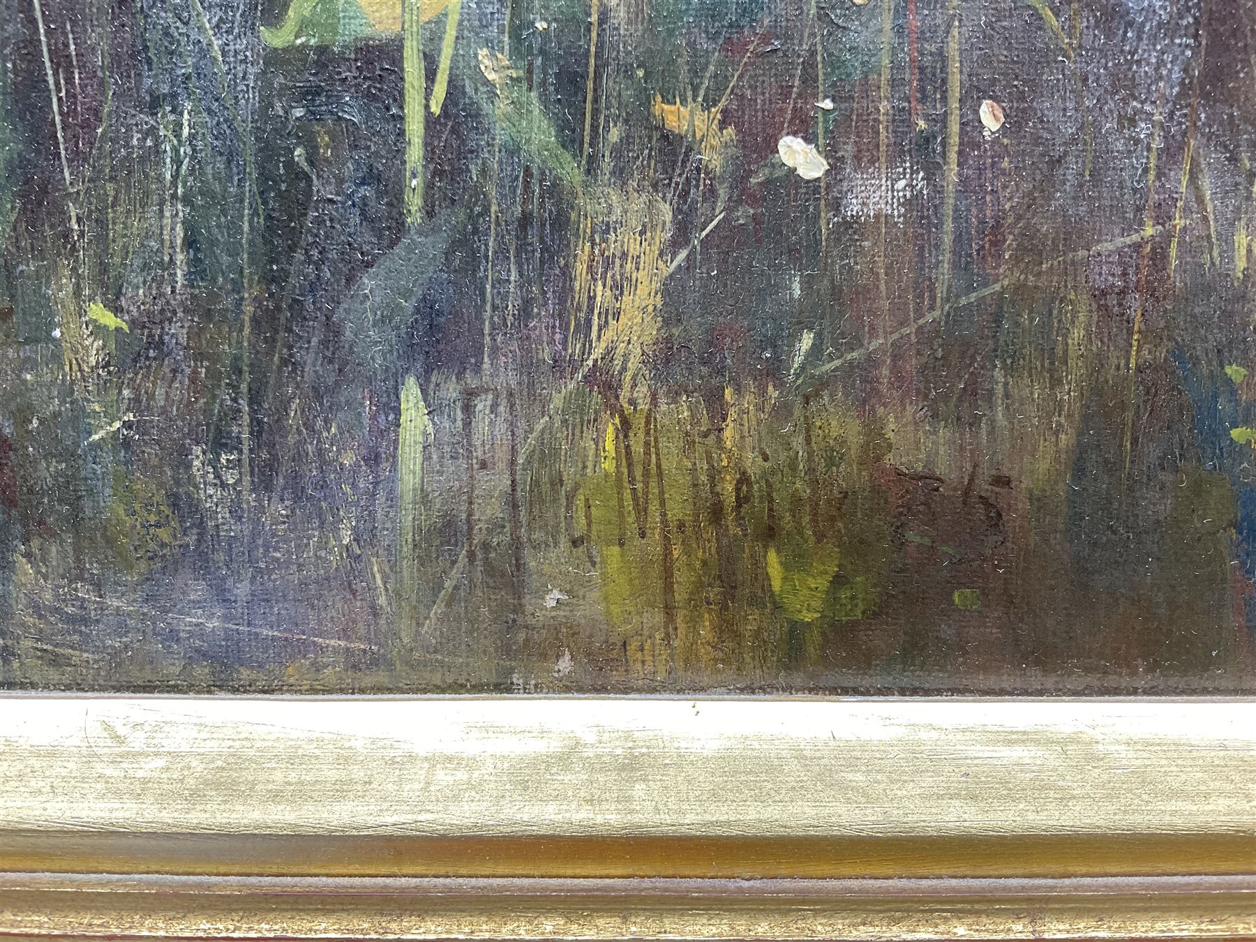 Flora MacDonald Reid (Scottish 1861-1938): 'Love's Young Dream', oil on canvas signed, original title label verso 60cm x 44cm