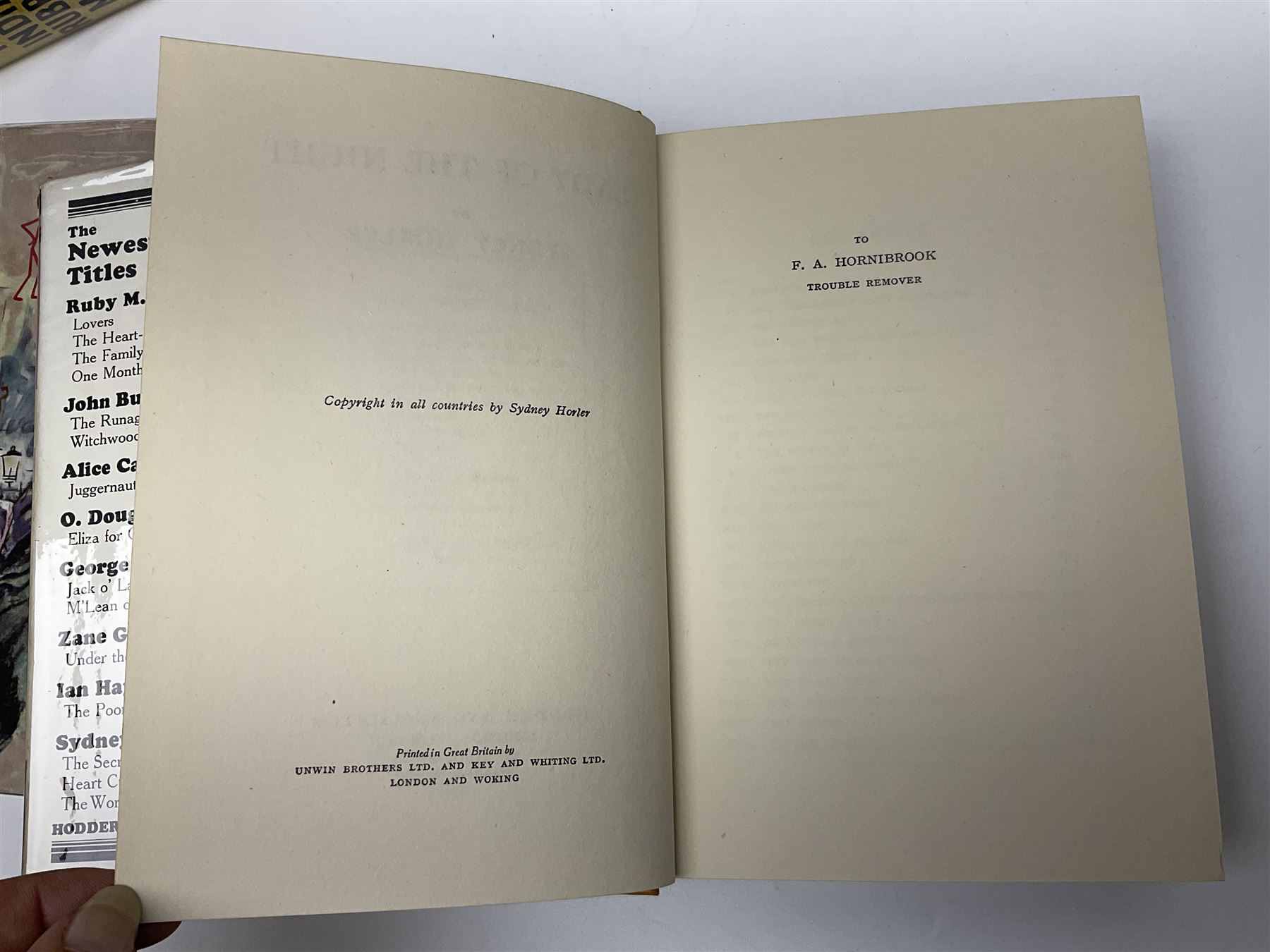 Collection of Hodder and Stoughton yellow jacket version books, to include Sydney Horler, George Goodchild, Dornford Yates, Leslie Charteris etc 