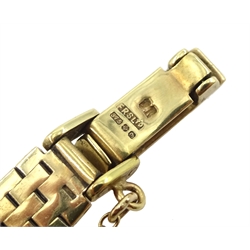 9ct gold bracelet wristwatch with diamond set bezel, London import marks 1979