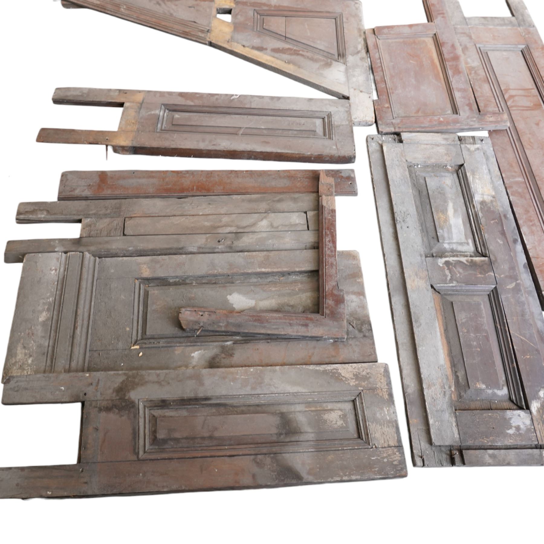 Architectural Salvage - Quantity of 19th century oak church panelling , pierced and carved posts, scalloped frieze, lancet panel etc
Note: Removed in the 19th century from the church in the grounds of a private Yorkshire estate 
Provenance: property of a Nobleman