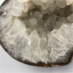 Amethyst crystal geode cluster, with well-defined crystals of various sizes, L22cm