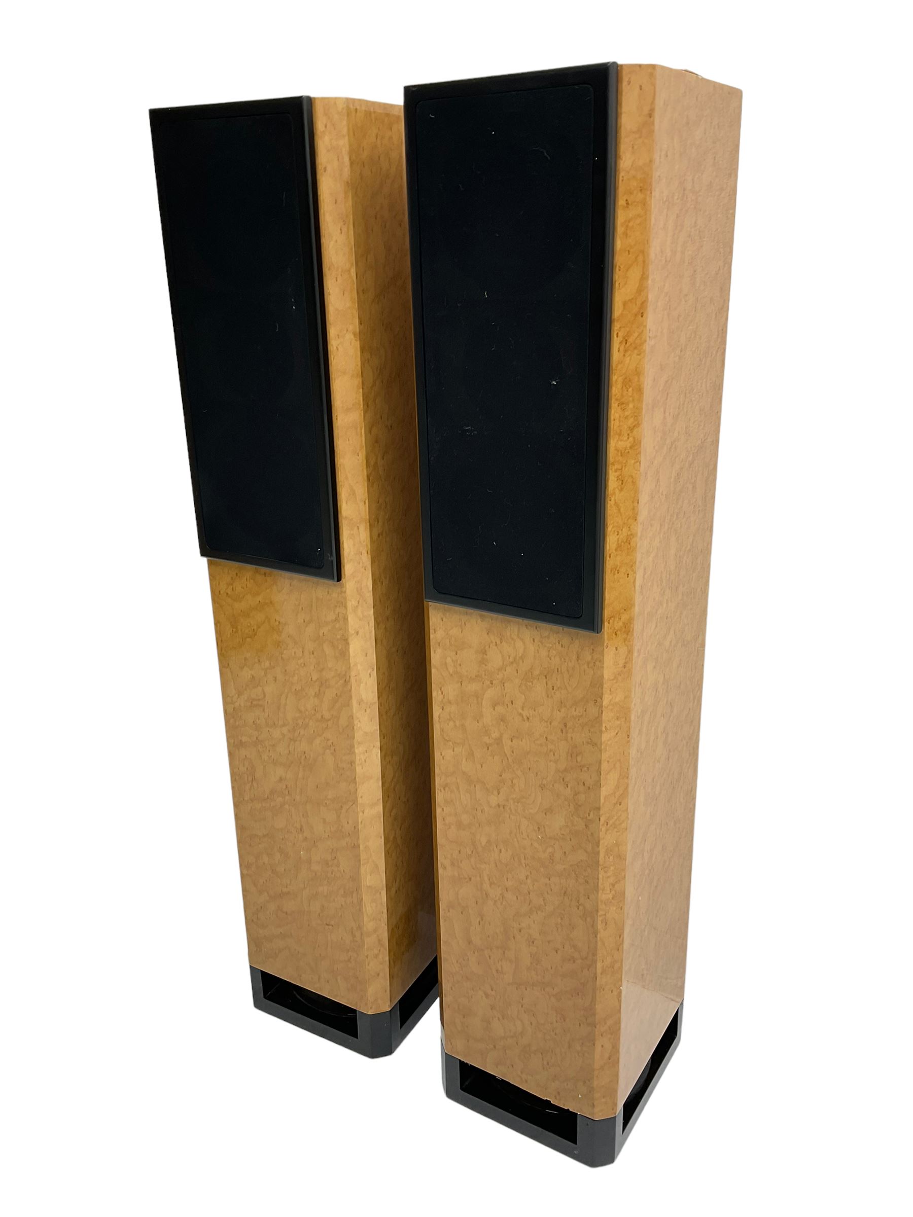 Pair Lake Audio 120W floorstanding speakers in maple finish 