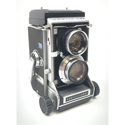 A Mamiya C33 Professional twin lens camera. 